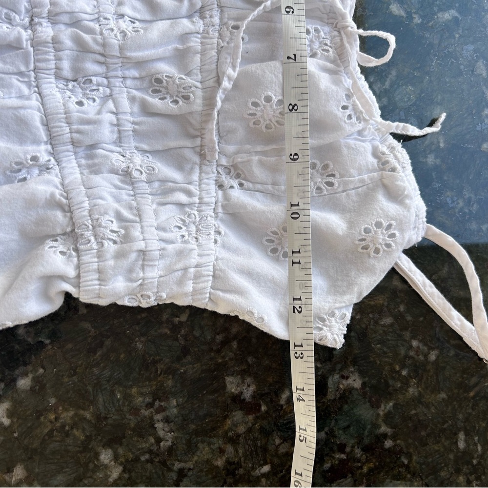 Hollister Eyelet Channeled Mini Dress. Y2K inspired. 100% cotton. Milkmaid. XS - Picture 7 of 14